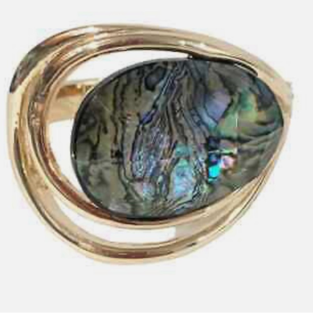 Robert Lee Morris Soho Midnight Hour Bracelet Abalone Stone Gold